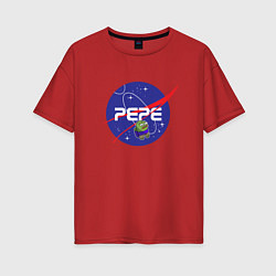 Футболка оверсайз женская Pepe Pepe space Nasa, цвет: красный
