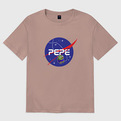 Футболка оверсайз женская Pepe Pepe space Nasa, цвет: пыльно-розовый