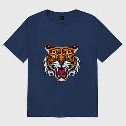 Футболка оверсайз женская Style - Tiger, цвет: тёмно-синий