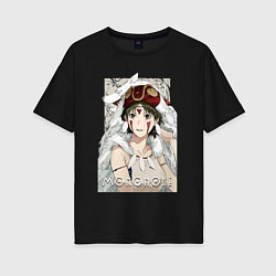 Футболка оверсайз женская Princеss mononoke, цвет: черный