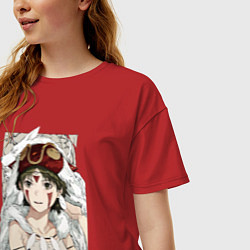 Футболка оверсайз женская Princеss mononoke, цвет: красный — фото 2