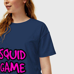 Футболка оверсайз женская Squid Game Pinker, цвет: тёмно-синий — фото 2