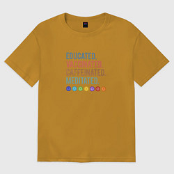 Футболка оверсайз женская Образован и Вакцинирован, цвет: горчичный