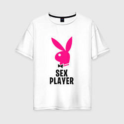 Футболка оверсайз женская СЕКС ИГРОК PLAYBOY, цвет: белый