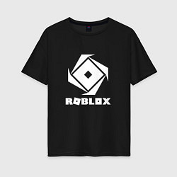 Футболка оверсайз женская ROBLOX WHITE LOGO, цвет: черный