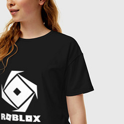 Футболка оверсайз женская ROBLOX WHITE LOGO, цвет: черный — фото 2