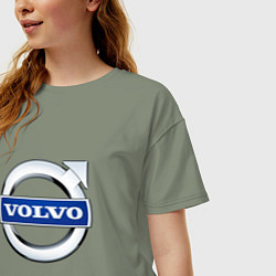 Футболка оверсайз женская Volvo, логотип, цвет: авокадо — фото 2