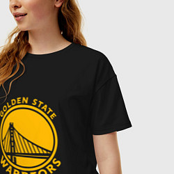 Футболка оверсайз женская Golden state Warriors NBA, цвет: черный — фото 2