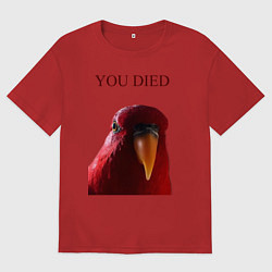 Футболка оверсайз женская Красный попугай, цвет: красный