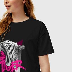 Футболка оверсайз женская Roar Roar Tiger, цвет: черный — фото 2