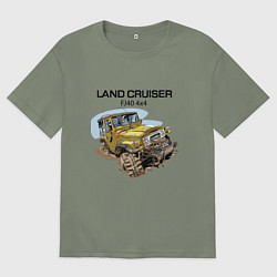 Футболка оверсайз женская Toyota Land Cruiser FJ 40 4X4, цвет: авокадо