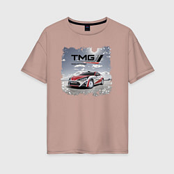 Футболка оверсайз женская Toyota TMG Racing Team Germany, цвет: пыльно-розовый