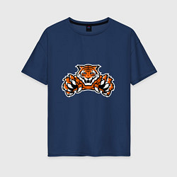 Футболка оверсайз женская Tiger - Warrior, цвет: тёмно-синий