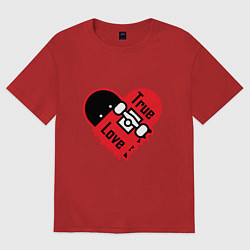 Футболка оверсайз женская True love skateboarding, цвет: красный