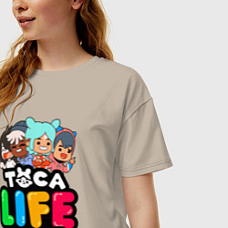 Футболка оверсайз женская TOCA LIFE WORLD ТОКА ЛАЙФ ВОРЛД ПЕРСОНАЖИ, цвет: миндальный — фото 2