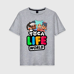 Футболка оверсайз женская TOCA LIFE WORLD ТОКА ЛАЙФ ВОРЛД ПЕРСОНАЖИ, цвет: меланж