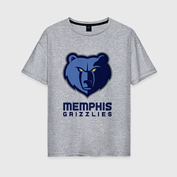 Футболка оверсайз женская Мемфис Гриззлис, Memphis Grizzlies, цвет: меланж