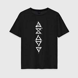 Футболка оверсайз женская ЗНАКИ ВЕДЬМАКА THE WITCHER SYMBOL, цвет: черный