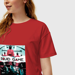 Футболка оверсайз женская Play - Squid Game, цвет: красный — фото 2