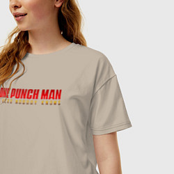 Футболка оверсайз женская One Punch Man a hero nobody knows, цвет: миндальный — фото 2