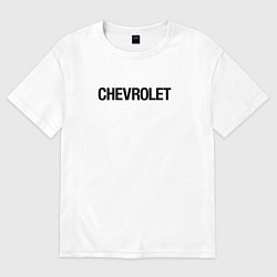 Футболка оверсайз женская Chevrolet Лого Эмблема спина, цвет: белый