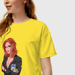 Футболка оверсайз женская Dana Scully X-Files, цвет: желтый — фото 2