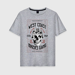 Футболка оверсайз женская West Coast Bikers Gang, цвет: меланж