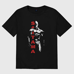 Футболка оверсайз женская Мощный Сайтама One Punch-Man, цвет: черный