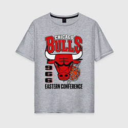 Футболка оверсайз женская Chicago Bulls NBA, цвет: меланж