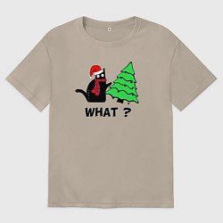 Женская футболка оверсайз Кот и Новый Год