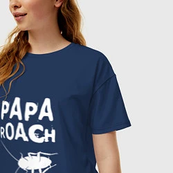 Футболка оверсайз женская Papa roach Таракан, цвет: тёмно-синий — фото 2