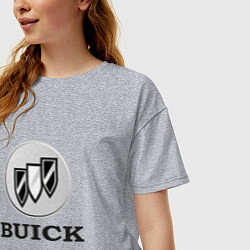 Футболка оверсайз женская Gray gradient Logo Buick, цвет: меланж — фото 2