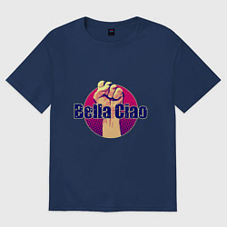 Футболка оверсайз женская Bella Ciao Fist, цвет: тёмно-синий