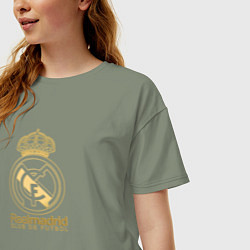 Футболка оверсайз женская Real Madrid gold logo, цвет: авокадо — фото 2