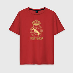 Футболка оверсайз женская Real Madrid gold logo, цвет: красный