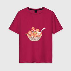 Женская футболка оверсайз Блюдо из чиби Тартальи
