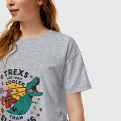Футболка оверсайз женская T-Rex Christmas, цвет: меланж — фото 2