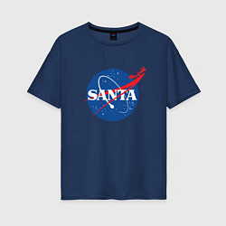 Женская футболка оверсайз S A N T A NASA