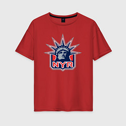 Футболка оверсайз женская Нью Йорк Рейнджерс New York Rangers, цвет: красный