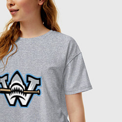 Футболка оверсайз женская Wilmington sharks - baseball team, цвет: меланж — фото 2