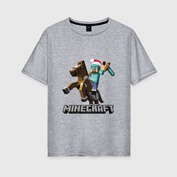 Футболка оверсайз женская MINECRAFT НОВЫЙ ГОД 2022 МАЙНКРАФТ, цвет: меланж