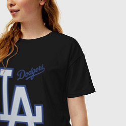 Футболка оверсайз женская Los Angeles Dodgers - baseball team, цвет: черный — фото 2