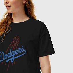 Футболка оверсайз женская Los Angeles Dodgers baseball, цвет: черный — фото 2