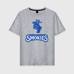 Футболка оверсайз женская Tennessee smokies - baseball team, цвет: меланж