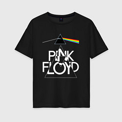 Футболка оверсайз женская PINK FLOYD LOGO ПИНК ФЛОЙД, цвет: черный