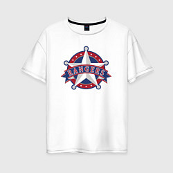 Футболка оверсайз женская Texas Rangers -baseball team, цвет: белый