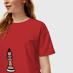 Футболка оверсайз женская Шахматный король граффити, цвет: красный — фото 2