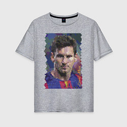 Футболка оверсайз женская Lionel Messi - striker, Barcelona, цвет: меланж