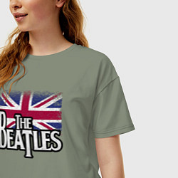 Футболка оверсайз женская The Beatles Great Britain Битлз, цвет: авокадо — фото 2