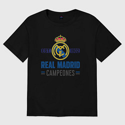 Футболка оверсайз женская Real Madrid Реал Мадрид, цвет: черный